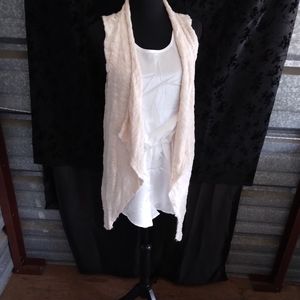 Outfit: Solaris  Silk White Short Jumpsuit (S/M) w/ Sleveless Ivory Sweater(S/M)